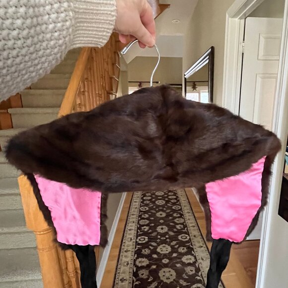 Mink Fur Collar - Brown and Black Colour - Authentic - Picture 7 of 17